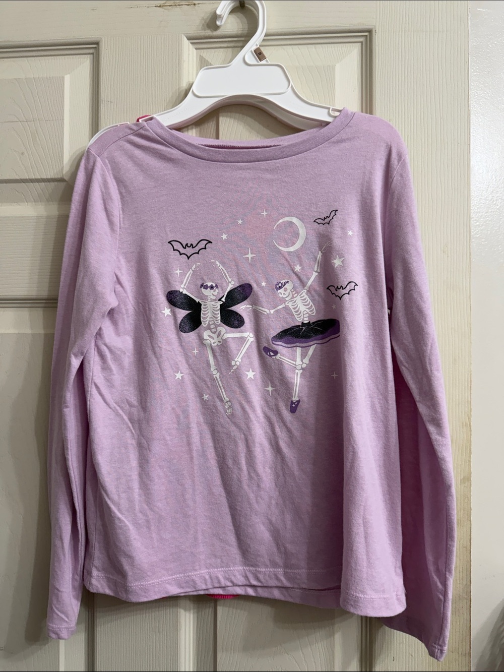 Carter's Lavender Skeleton Ballerina Long-Sleeve Tee